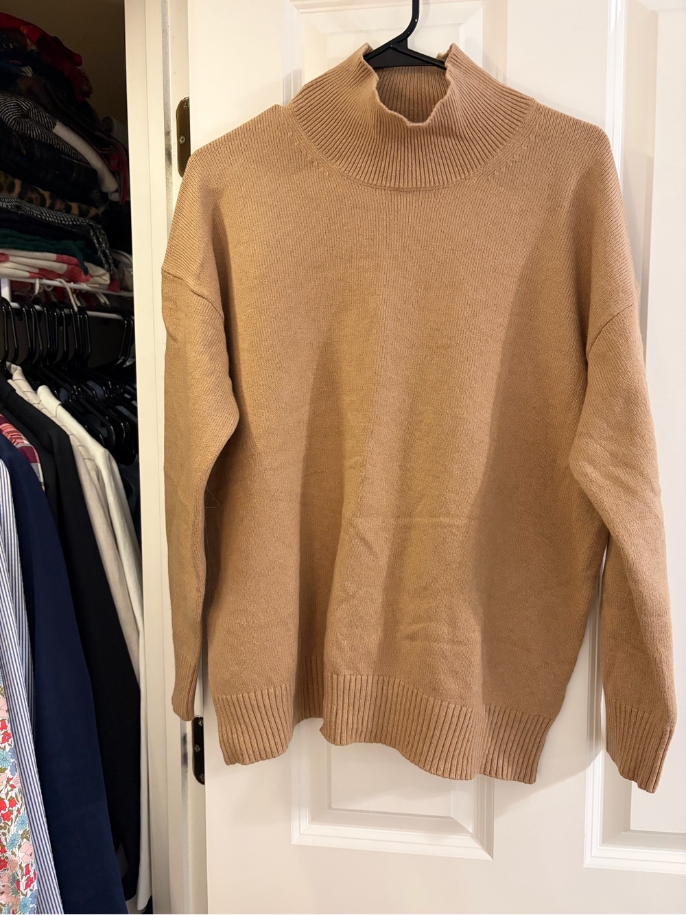 Banana Republic Factory Camel Ribbed Mock Neck Sweater